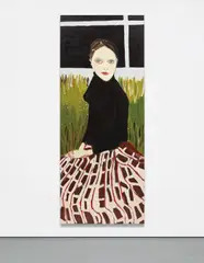 Chantal Joffe, Checkered Skirt, 2005, oil on board