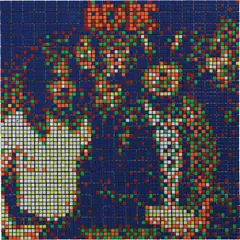 Rubiks AC/DC by Invader, 2009, Rubiks cubes on perspex, sold Oct 2017