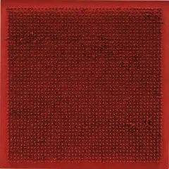 Tableau Clous by Bernard Aubertin, 1969, Nägel auf Holz, rot bemalt, sold Oct 2017