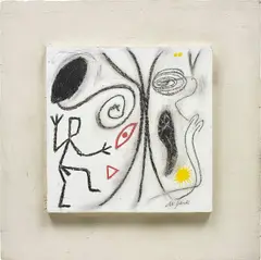 Untitled by A. R. Penck, 1980, crayon and acrylic on board, sold Dec 2017