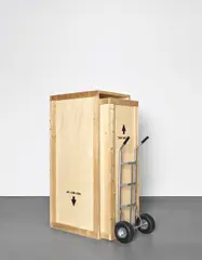 Elmgreen & Dragset, Right into wrong / powerless structure, 2003, wood, ink and metal trolley