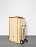 Elmgreen & Dragset, Right into wrong / powerless structure, 2003, wood, ink and metal trolley