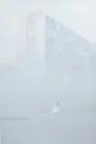 JR, 28 Millimètres, Portrait d'une génération, Les Bosquets, In the Mist, Montfermeil, France, 2014, colour photograph on Plexiglas