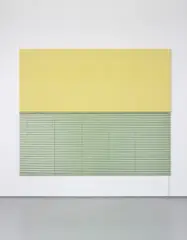 FS 202 by John Armleder, 1988, vinyl and venetian blind, sold Dec 2017