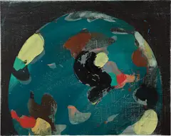 Painting the World by Jules de Balincourt, 2011, oil on panel, offered Dec 2017