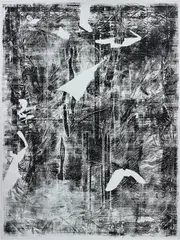Untitled (OPM no. 15) by Kika Karadi, 2014, ink on linen, sold Dec 2017