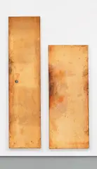 Copper Surrogate by Walead Beshty, 2011, polished copper on wood, in 2 parts, sold Dec 2017