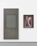 Sam Falls, Untitled (639 Santa Clara Avenue, 90291, Upstairs Chimney, Window/Wall), 2013, c-print, in artist’s frame, aluminium, drywall, plywood and latex, in 2 parts