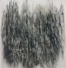Untitled by Diana al-Hadid, 2010, charcoal, watercolour, Conté and pastel on vellum, sold Dec 2017