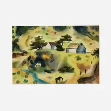 Samuel B. Colburn, Farm (Coast Ranch) (double-sided), watercolor on paper