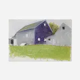 Wolf Kahn, A Line of Outbuildings in Sagaponack, 2002, pastel on paper