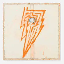 Mike Cloud, Duck on Lightning Bolt Maze, 2005, oil on linen with collage