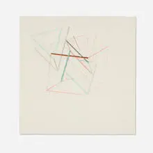 Nabil Nahas, Untitled (Geometric Drawing), 1978, graphite and colored pencil on paper