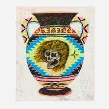 Julien Jaca, Pot No. 25, 2022, acrylic, spray paint and airbrush on canvas