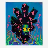 Oscar Joyo, Overgrown, 2021, acrylic, resin and spray paint on panel