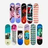 Skateboard decks (set of eleven) by Andy Warhol, c. 2012, transfer-printed plywood, sold Mar 2025