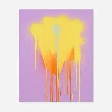 Katsu, Untitled (Drone Flower), 2017, atomized enamel on acrylic-primed canvas