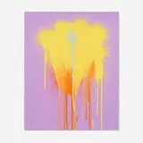 Katsu, Untitled (Drone Flower), 2017, atomized enamel on acrylic-primed canvas