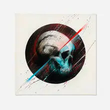 David 'Meggs' Hooke, Life Decisions (white), 2013, acrylic and spray paint on linen
