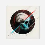 David 'Meggs' Hooke, Life Decisions (white), 2013, acrylic and spray paint on linen