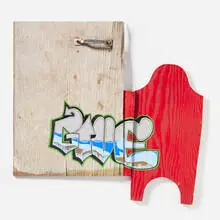 Albert Reyes, Give, acrylic and spray paint on found wood assemblage