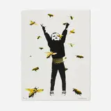 Bumblebeelovesyou, Morning Air, 2013, stenciled spray paint, watercolor and glitter on paper