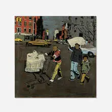 Chris Stain, Where I’m Comin From, 2008, aerosol stencil on steel over panel