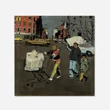 Chris Stain, Where I’m Comin From, 2008, aerosol stencil on steel over panel