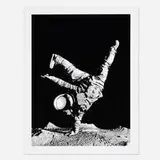 Whatshisname, One Small Step, 2019, screenprint in colors on Fabriano