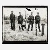 Bill Burke, Khmer Rouge Recoilles Rifle Crew, Nong Pru Thai Cambodia Border (from the I Want to Take Picture portfolio), 1986, vintage gelatin silver print