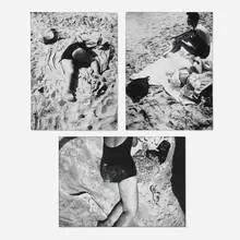Untitled (two works from the Sand Creatures series) by Ray Metzker, 1968, gelatin silver print, sold Nov 2025