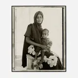 Fazal Sheikh, Fatuma Abdi Hussein and her son Abdullai, Somali Refugee Camp, Mandera, Kenya (from the A Camel for the Son series), tea-toned gelatin silver print
