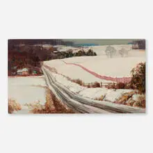 Arthur Meltzer, Terwood Road in Winter, c. 1965, oil on canvas in artist's frame