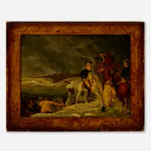 Edward Hicks, Washington Crossing the Delaware, 1817, oil on panel in artist-made frame