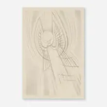 Emil Bisttram, The Messenger, 1963, graphite on paper