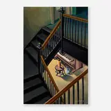 Clarence Carter, Stairwell at the Cleveland School of Art, 1927, oil on canvas