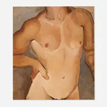 Pavel Tchelitchew, Male Nude Torso, 1929, gouache on paper