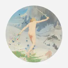 Maxwell Armfield, Spring Banishing Winter, 1908, tempera on canvas
