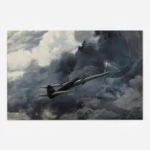 Montague Dawson, Enemy Bomber in Thunderstorm, oil on canvas