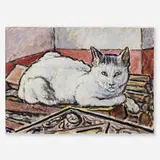 Harold F. Weston, White Cat on Woodpile, 1923, oil on canvas