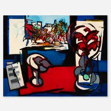 Claude Venard, Compotier aux citrons rouges, oil on canvas