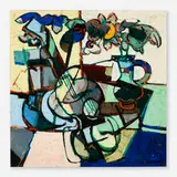 Claude Venard, Guitare et pichet, oil on canvas