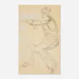 Seated Man by Léonard-Tsuguharu Foujita, graphite and charcoal on paper, sold Nov 2025