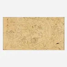 André Derain, Étude pour une tapisserie de l'epic, 1930, Chinese ink on paper