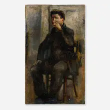 Paul Reyberolle, Self Portrait, 1950, oil on canvas