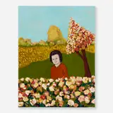 Benny Andrews, Untitled (Woman in Red Top), c. 1965, oil on paper mounted to cardboard