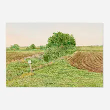 Harold Gregor, Plowed Field, #20 (from the Illinois Landscape Series Two), 1978, watercolor on Arches
