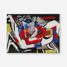 Vaclav Vytlacil, Horse Race, 1940, casein on paper
