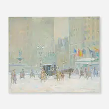 The Plaza Hotel, Winter by Johann Berthelsen, oil on board, sold Nov 2025