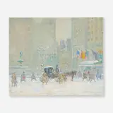 Johann Berthelsen, The Plaza Hotel, Winter, oil on board